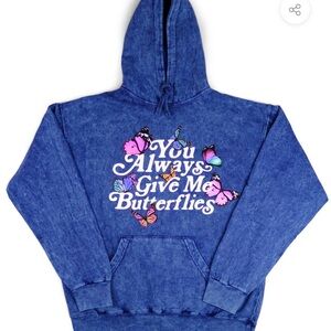 Women's Blue Butterfly Graphic Hoodie